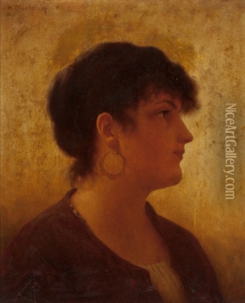 Portrait Of An Italian Woman Oil Painting - Walter Blackman