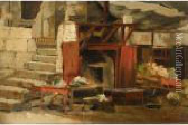 Bavarian Interior Oil Painting - Nicholaos Gysis