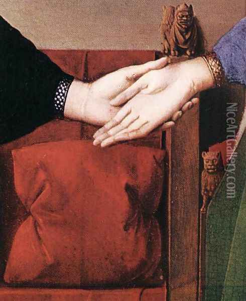 Portrait of Giovanni Arnolfini and his Wife (detail 4) 1434 Oil Painting - Jan Van Eyck