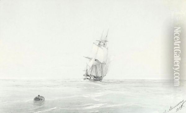 Ship On The Ocean Oil Painting - Ivan Konstantinovich Aivazovsky