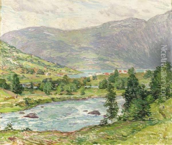 Mountain Lakes Oil Painting - Willard Leroy Metcalf