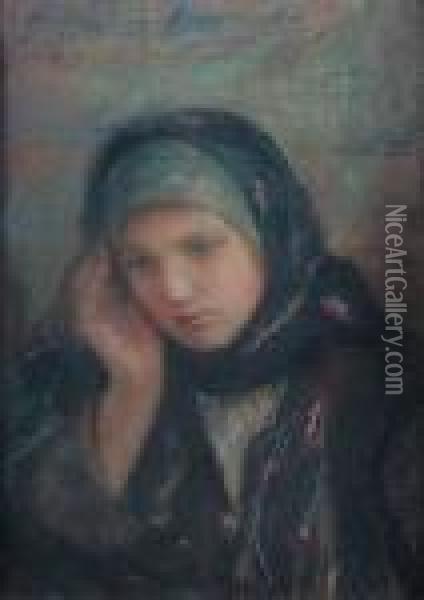 Portret Dziewczyny Oil Painting - Teodor Axentowicz
