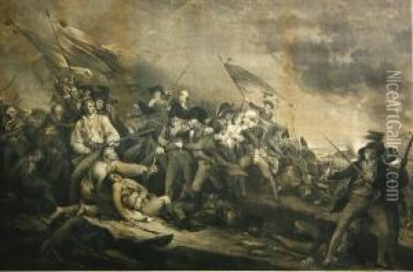 The Battle At Bunker's Hill, Near Boston. June 17 Oil Painting - John Trumbull