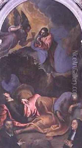Christ in the Garden of Gethsemane Oil Painting - Palma Vecchio (Jacopo Negretti)