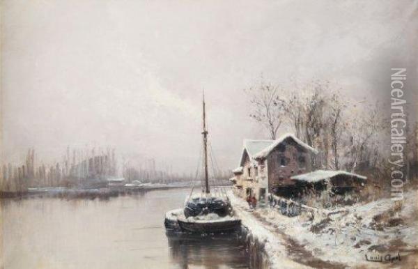 Peniche Sur Le Canal. Oil Painting - Louis Apol