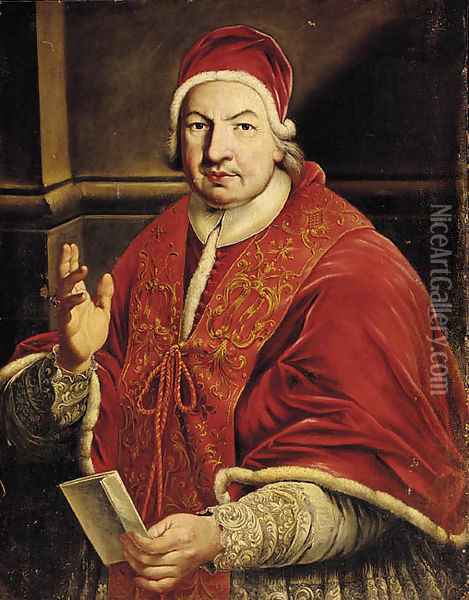 Portrait of Pope Benedetto XIV Oil Painting - Anton Raphael Mengs