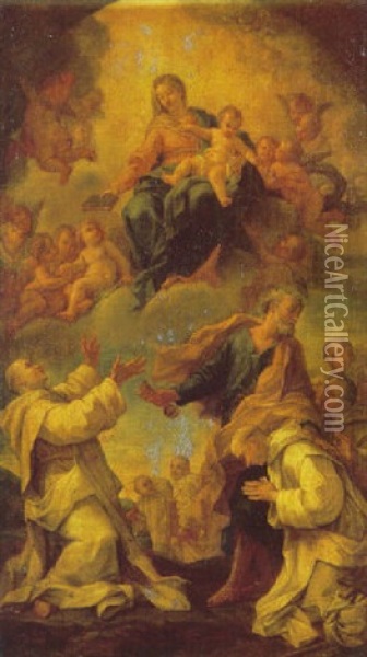 The Vision Of Saint Bruno Oil Painting - Giovanni Odazzi
