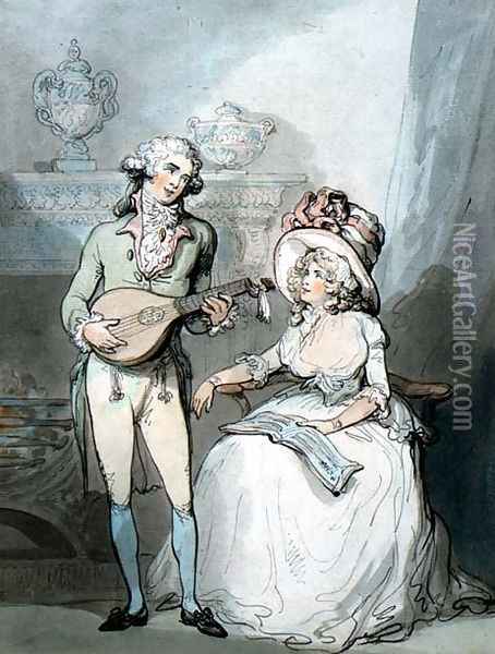 The Duet Oil Painting - Thomas Rowlandson