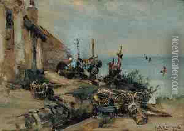 Untitled - The Fisherman's Wife Oil Painting - William Bradley Lamond