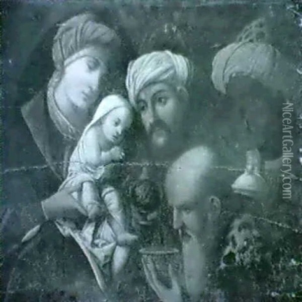 L'adoration Des Mages Oil Painting - Andrea Mantegna
