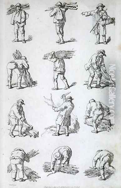 Illustration from Etchings of Rustic Figures for the Embellishment of Landscape, 1815 Oil Painting - William Henry Pyne