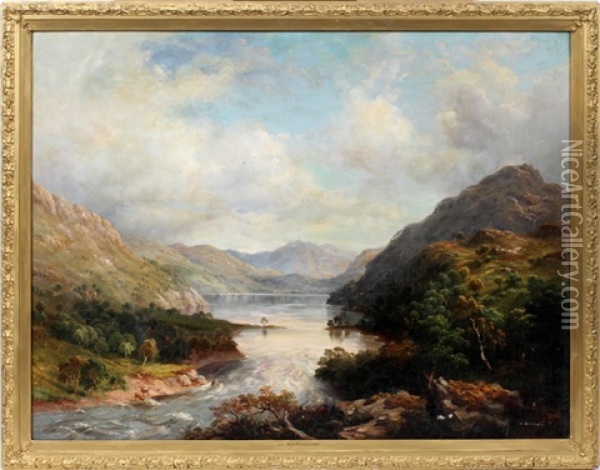 Mountain River Scene Oil Painting - Harold Steward Rathbone