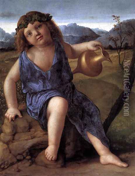 Young Bacchus c. 1514 Oil Painting - Giovanni Bellini