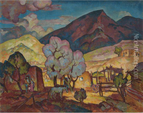 Lucero's Place, Springtime Oil Painting - William Penhallow Henderson