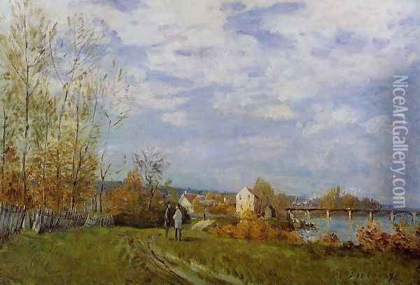 Banks of the Seine at Bougival Oil Painting - Alfred Sisley