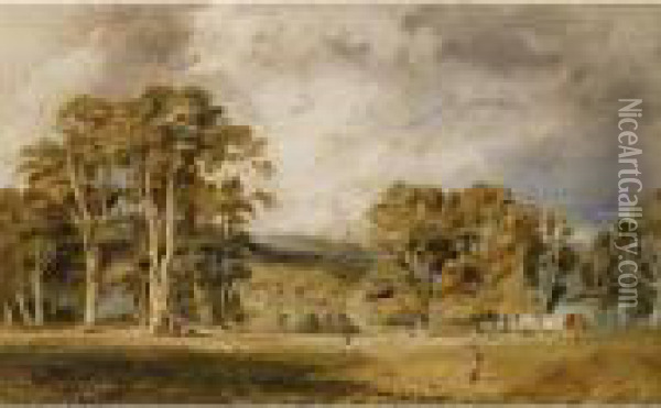 View Of Fonthill Abbey From The South Oil Painting - George Cattermole