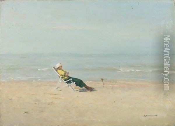 Marie-Louise On The Beach, 1920 Oil Painting - Ivan Pavlovich Pokhitonov