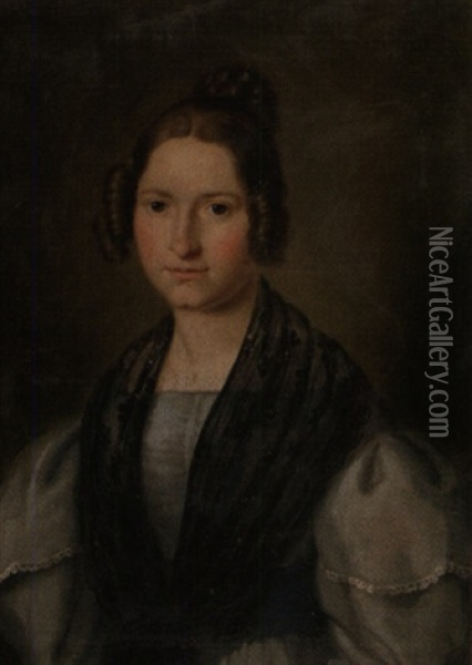 Portrat Einer Jungen Frau Oil Painting - Georg Anton Gangyner