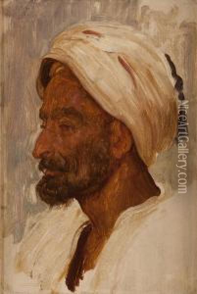 Study Of An Arab's Head, Tangier Oil Painting - Frederick Leighton