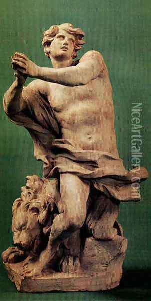 Daniel and the Lion 2 Oil Painting - Gian Lorenzo Bernini