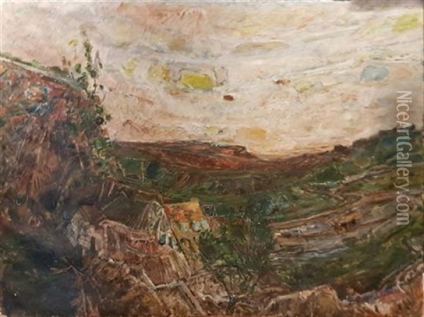 Landscape Of Nahal Amud River (upper Galilee) Oil Painting - Cyril Mandel
