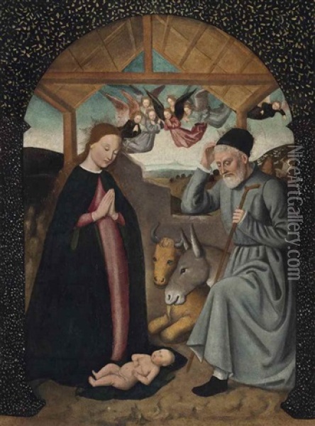 The Nativity Oil Painting - Louis (Ludovico) Finson