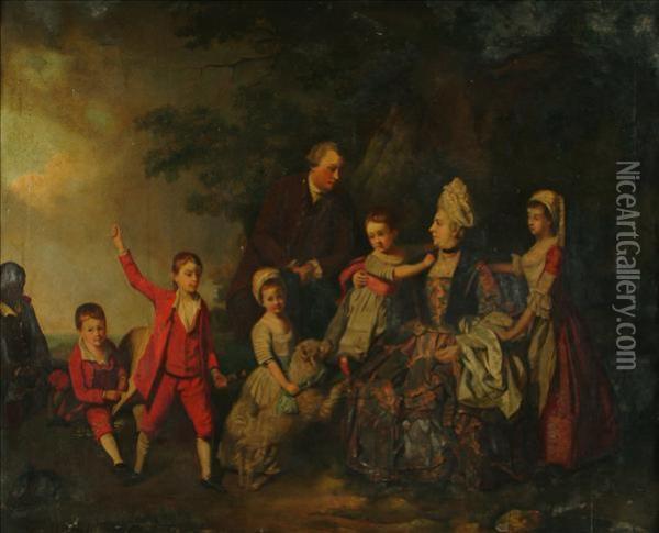 Family Groupportrait Oil Painting - Johann Zoffany