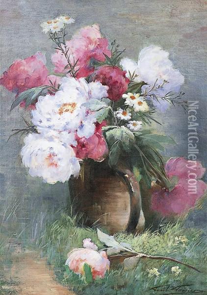 Bouquet De Pivoines Oil Painting - Paul Theodore Poirier