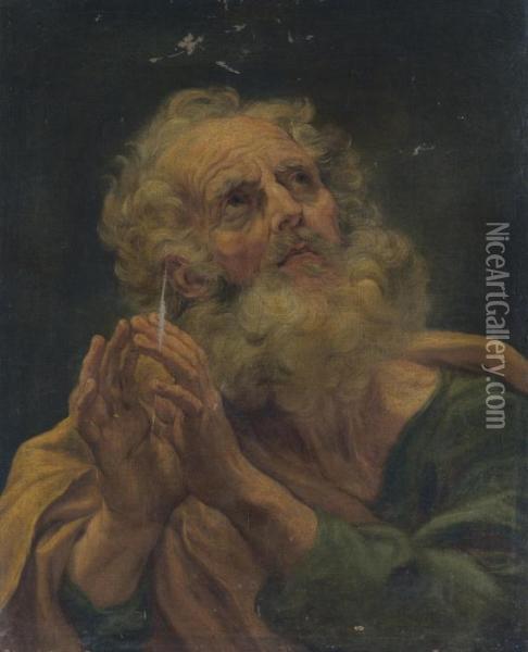 An Apostle Oil Painting - Giovanni Battista (Baciccio) Gaulli