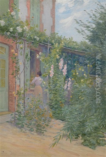 Im Blumengarten Oil Painting - Ernst Baillet