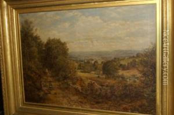 Near Guildford, Surrey Oil Painting - George William Mote