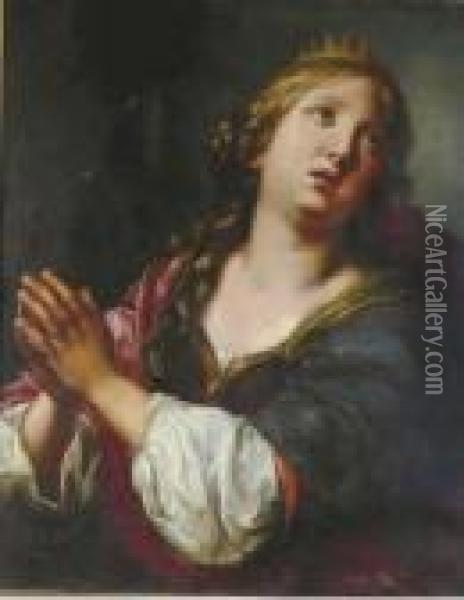 A Penitent Female Saint Oil Painting - Guido Reni