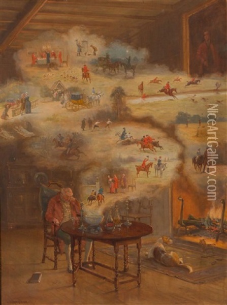 The Huntsman's Dream Oil Painting - George Goodwin Kilburne