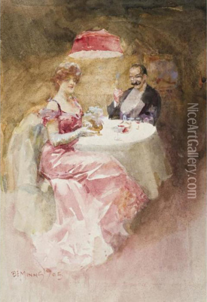 The Dinner Date Oil Painting - Benjamin Edwin Minns