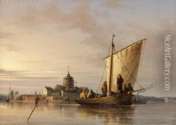 Vaxholms Fastning Oil Painting - Josef Magnus Stack