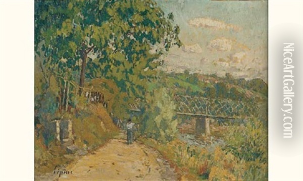 Bords De La Dordogne Oil Painting - Joseph Louis Lepine