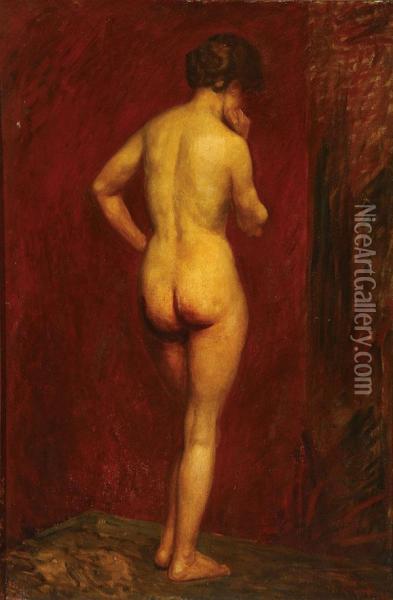 Standing Female Nude - Circa 1858 Oil Painting - Sir George Hayter