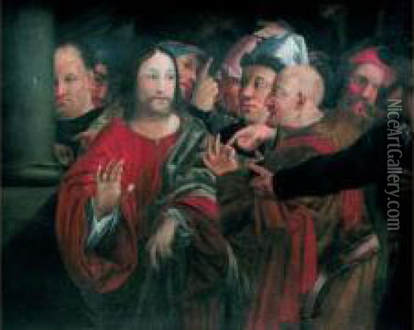 Le Denier De Cesar. Oil Painting - Lorenzo Lotto