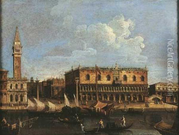 Vue Du Quai De San Marco Oil Painting - Bernardo Canal