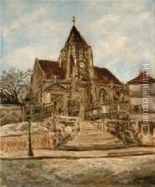 Eglise D'ile-de-france Oil Painting - Marcel Francois Leprin