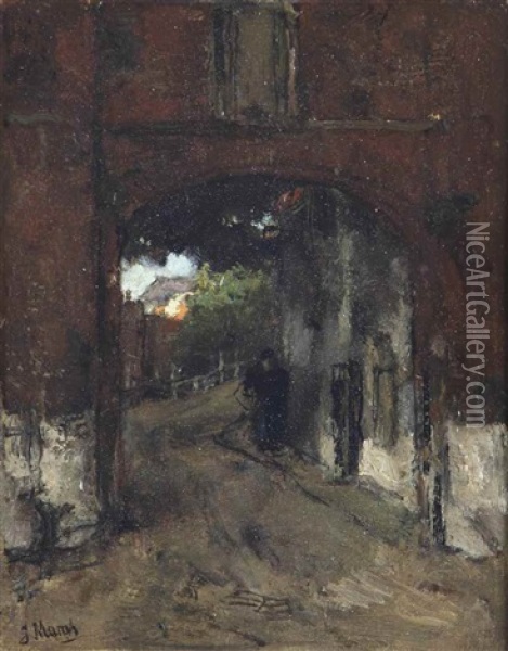 The Oosterpoort, Delft Oil Painting - Jacob Henricus Maris