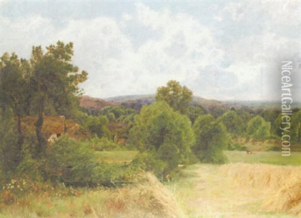 Ewhurst Hill, Near Guildford Oil Painting - John Clayton Adams