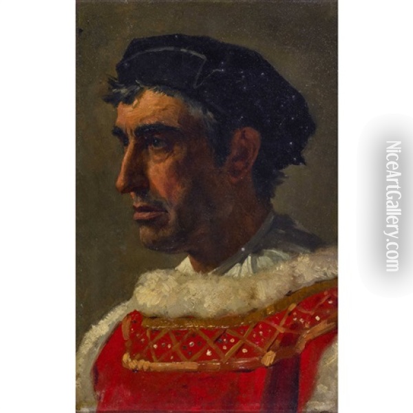 Studio Per Il Cristoforo Colombo Oil Painting - Cesare Fracassini