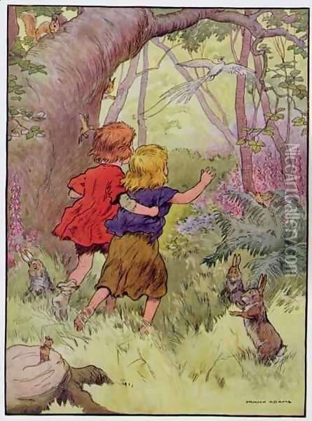 Hansel and Gretel, illustration from 'The Beautiful Book of Nursery Rhymes, Stories and Pictures' Oil Painting - Frank Adams