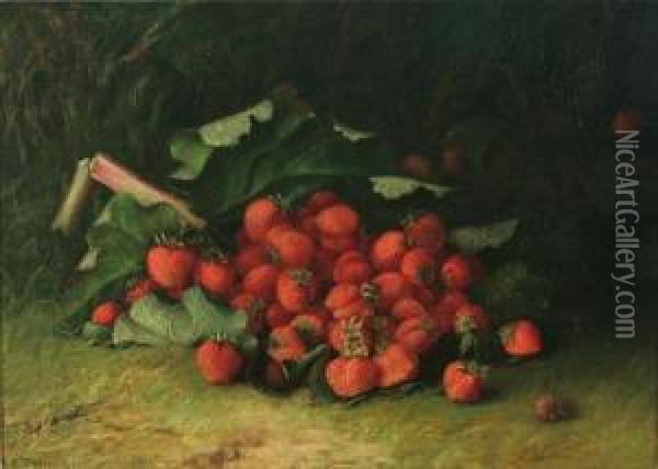 Still Life Of Strawberries On A Garden Floor Oil Painting - Abbie Luella Zuill