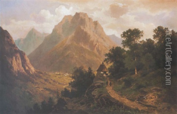 Romantikus Taj (romantic Landscape) Oil Painting - Anton Pick