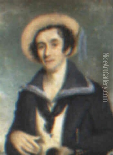 Thomas Potter Cooke In The Guise Of William In Black Eyed   Susan Oil Painting - Charles Baxter