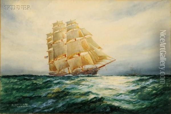 An American Clipper Oil Painting - William Minshall Birchall