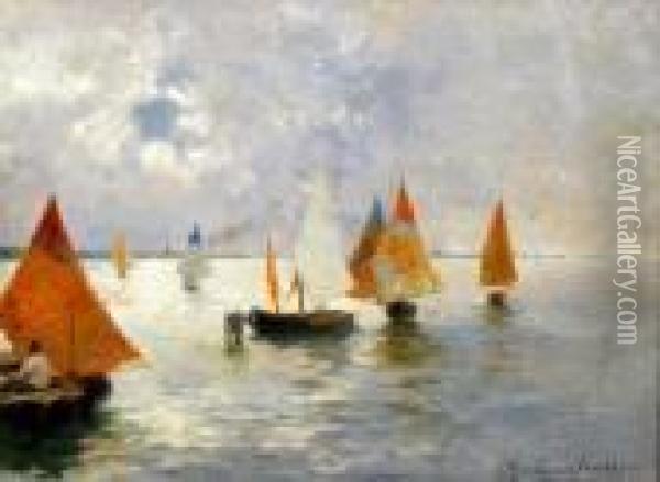 Laguna Veneziana Oil Painting - Rubens Santoro