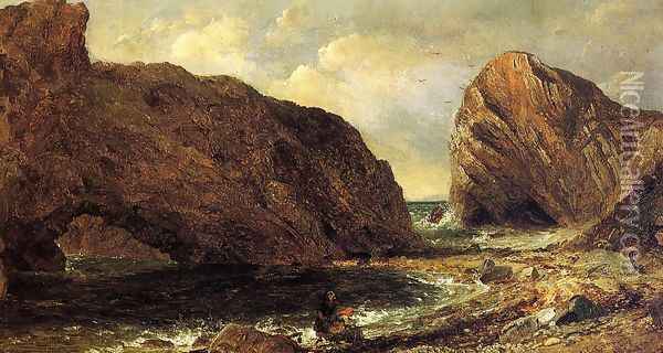 By the Sea, Lulworth Oil Painting - Jasper Francis Cropsey